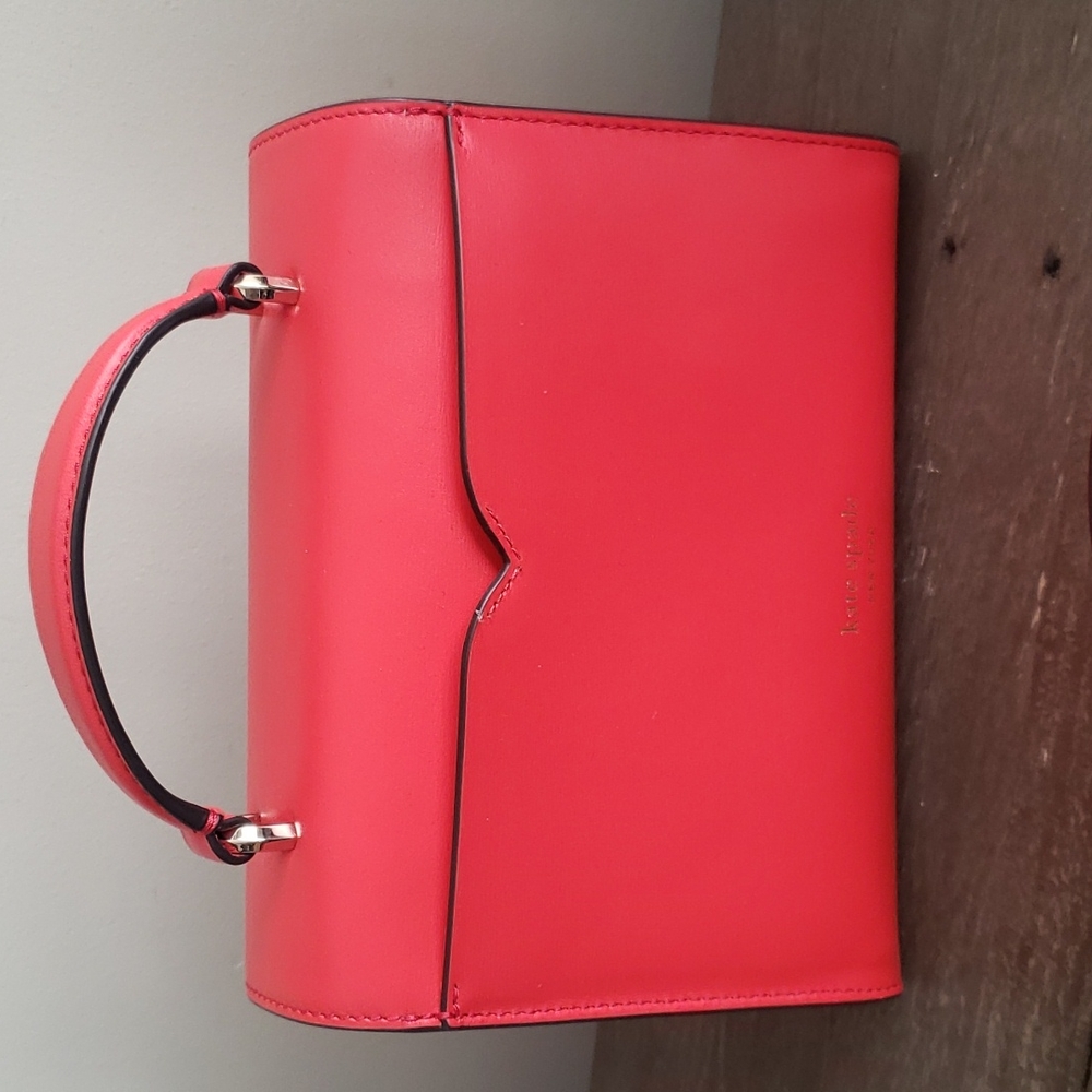 Kate Spade Lovitt Top Handle Crossbody Handbag Coral NEW - Picture 4 of 10